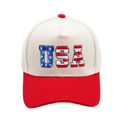 Red color trucker hat