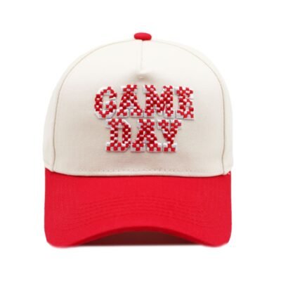 Red color trucker hat