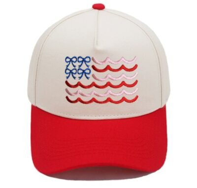 Red color trucker hat