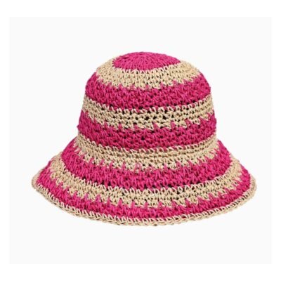 Hot Pink color straw hat