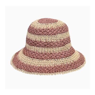 Mauve color straw hat