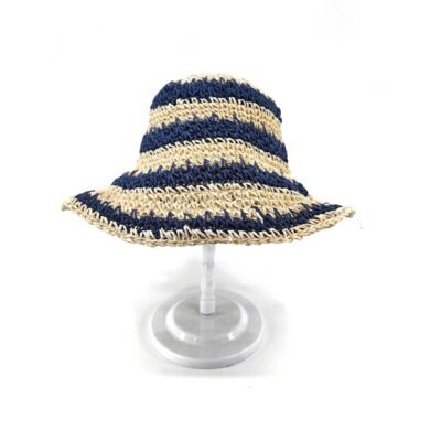 Navy color straw hat