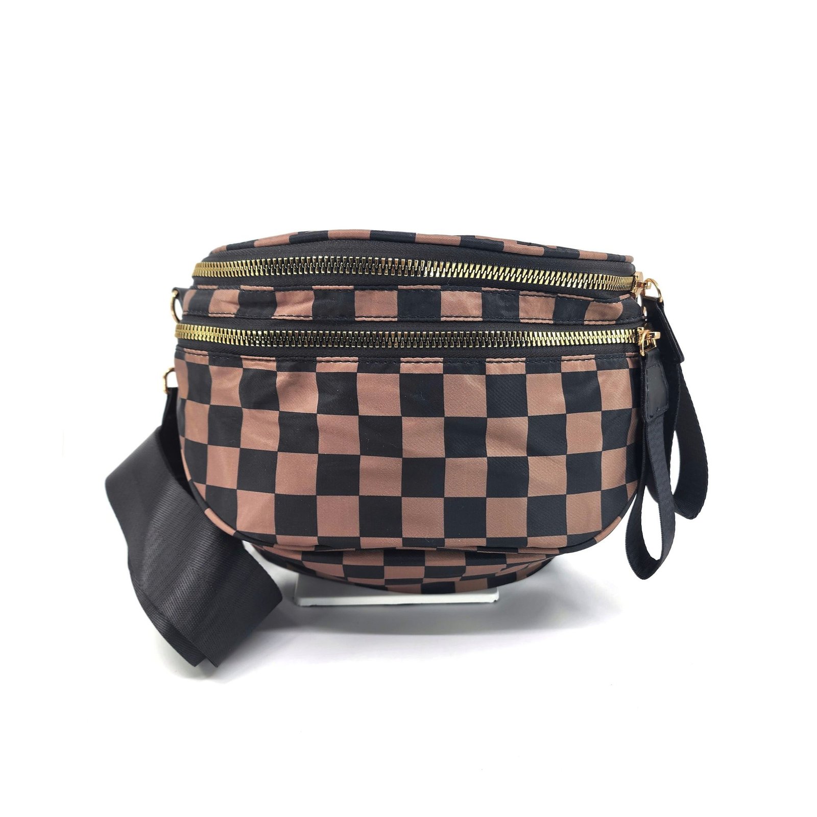SF221010 Large Capacity Nylon Crossbody Bum Bag 3 Checkered brown crossbody bag
