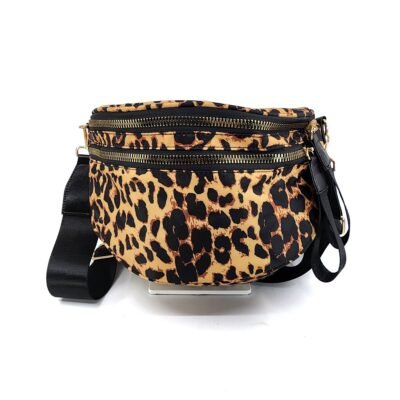 SF221012 Nylon Printed Pattern Crossbody Bum Bag 9 brown leopard nylon bag