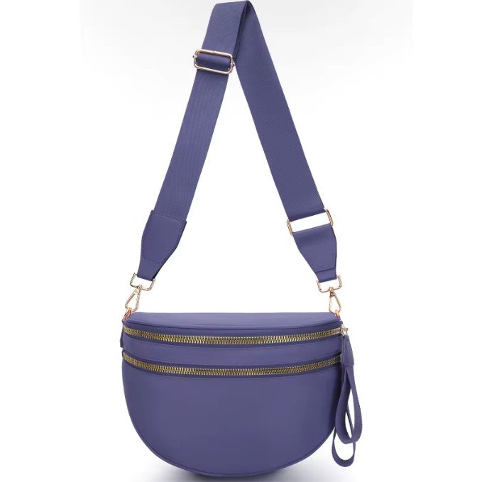 SF221010 Large Capacity Nylon Crossbody Bum Bag 14 Purple color crossbody bag