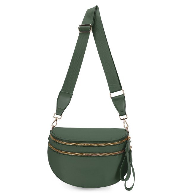 SF221010 Large Capacity Nylon Crossbody Bum Bag 20 Olive color crossbody bag