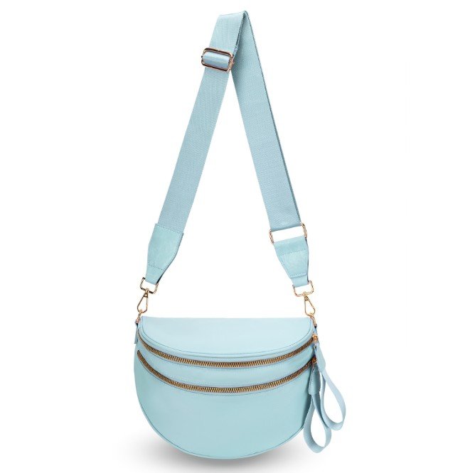 SF221010 Large Capacity Nylon Crossbody Bum Bag 17 Light blue crossbody bag