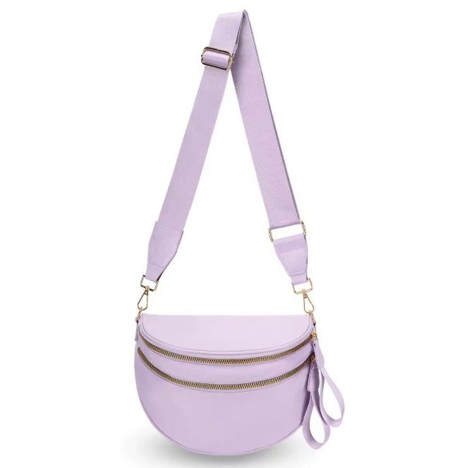 SF221010 Large Capacity Nylon Crossbody Bum Bag 18 Lavender crossbody bag