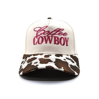 Pink cow trucker hat