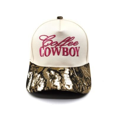 Pink jungle trucker hat