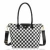 black/white checkered tote