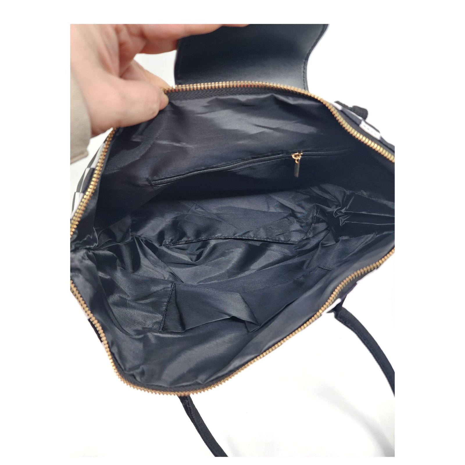 SS-2417 Lightweight Nylon Checkered Tote Bag 4 SS-2417 Lightweight Nylon Checkered Tote Bag - Image 4